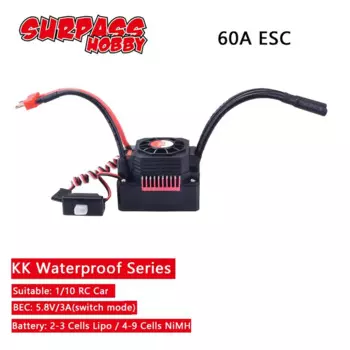 SURPASS HOBBY Водонепроницаемый бессенсорный бесщеточный ESC 60A Контроллер скорости для 1/10 RC автомобиля Управление грузовиком Автомобильные игрушки для детей