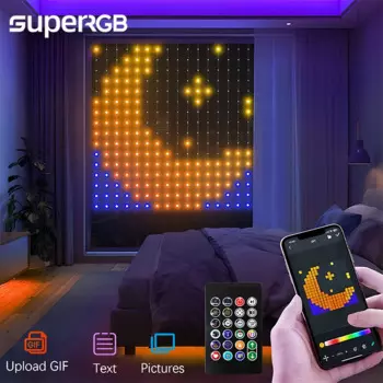 СВЕТОДИОДНАЯ Гирлянда-занавеска с Bluetooth и управлением через приложение, 400 светодиодов
