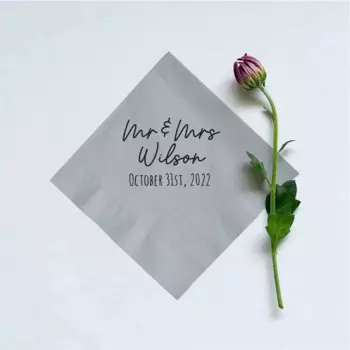 Свадебные бумажные салфетки 50 шт., 2-слойные бумажные салфетки, свадебные салфетки на заказ, свадебные салфетки на заказ, персонализированные салфетки Wedd