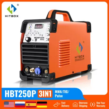 Сварочный аппарат HITBOX 4 в 1, сварочный аппарат TIG HBT250P, сварочный аппарат из аргона и алюминия с цифровым управлением, сварочный аппарат из нержавеющей стали 2T 4T