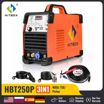Сварочный аппарат HITBOX HBT250P, сварочный аппарат переменного/постоянного тока, сварочный аппарат TIG для алюминия, дуговая палочка, сварочные инструменты, IGBT инвертор, сварочный аппарат с импульсом