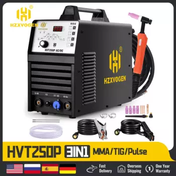 Сварочный аппарат HZXVOGEN TIG HVT250P, сварочный аппарат переменного/постоянного тока с алюминиевой дугой, сварочный аппарат, инвертор IGBT, сварочный аппарат
