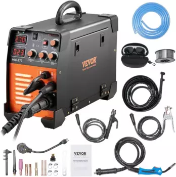 Сварочный аппарат MIG Welder, модель 3 в 1 270 стандарта с инвертором IGBT DC, цифровым ЖК-дисплеем, освещением сварки и сварочным проводом