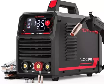 Сварочный аппарат YESWELDER 135Amp, сварочный аппарат с флюсовой сердцевиной 110 В, сварочный аппарат с флюсом MIG/Lift TIG/Stick 3-в-1, сварочный аппарат с большим цифровым дисплеем IGBT