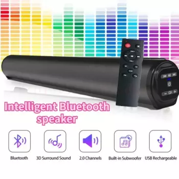 Сверхмощная Беспроводная Bluetooth Звуковая Панель, портативный динамик, объемный стерео домашний ТВ, звуковая коробка, сабвуфер, FM-радио, домашний кинотеатр