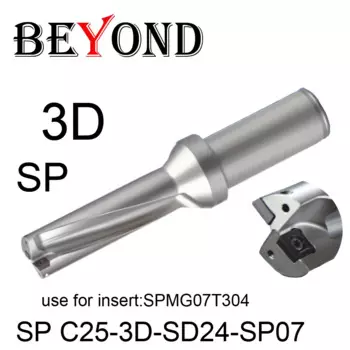 Сверло BEYOND Drill Bit 3D 24 мм, стандартная режущая пластина SPMG SPMG07T304, индексируемый карбидный фрезерный станок с ЧПУ