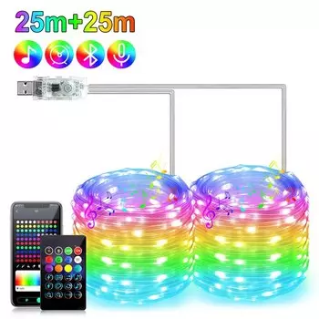 Светодиодная гирлянда FastDeng RGBIC Bluetooth 1-50 м