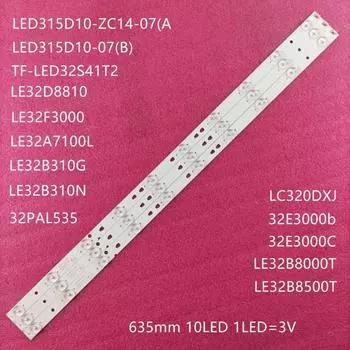 Светодиодная лента 10LED 635 мм, 3 шт., для телевизоров abay