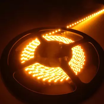Светодиодная лента 335SMD, боковое излучение, 5 м, 600 светодиодов, 120 светодиодов/м, вид сбоку, неводонепроницаемая, 12 В, подсветка клубной лестницы/шкафа-желтая