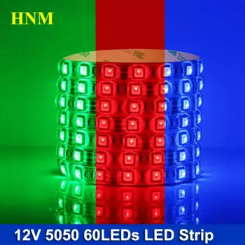 Светодиодная лента 5M 60LED s/m Водонепроницаемая гибкая светодиодная лента LED Strip 5050 лента SMD 12V светильник Red Green Blue Yellow White Yellow RGB