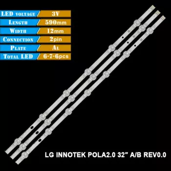 Светодиодная лента для подсветки, 3 шт., подсветка для подсветки, 32Pola Innotek POLA2.0 32 "A/B 32LN5100 32LN545B 32LN5180 32LN5707 32LB536B 32LN541B 32LN550B