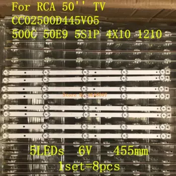 Светодиодная лента для подсветки, 5 ламп для телевизора RCA 50 дюймов, CC02500D445V05 500C 50E9 5S1P 4X10, 1210 дюйма, , NAVITECH LE-8815A 6 в светодиодный
