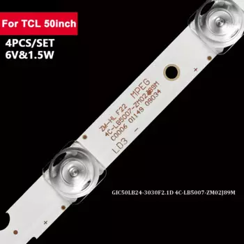 Светодиодная лента для подсветки TCL 7led Toshiba 6V 50U5850C 50U3800C 50U3900C 50U5850C 50U5850C 50U6500C 50U6600C LVU500NDEL, 4 шт./комплект, 50 дюймов, 458 мм