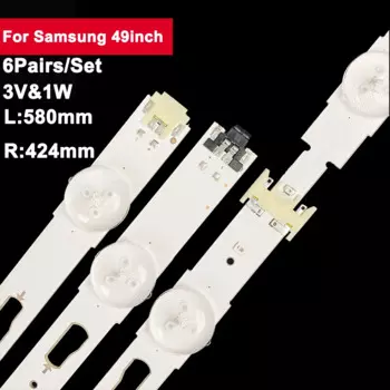 Светодиодная лента для подсветки телевизора Samsung UE49MU6220K, UE48J6200, UE49KU6100, UN49KU650, UE49KU6172U, UE49mU6100, 3 в