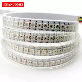 Светодиодная лента HD107S RGB, 1 м, 144 светодиодный Дов, s/M, цифровой пиксельный свет 5050 SMD, адресная гибкая лента, 5 В, белая печатная плата, Водонепроницаемая IP67