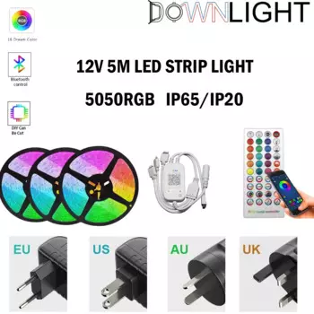 Светодиодная лента IP65/IP20, управление Bluetooth, гибкая декоративная лампа RGB 5050, ночник для домашней вечеринки, праздничное украшение