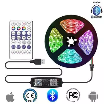 Светодиодная лента LOAMLIN WS2812B RGB USB Bluetooth