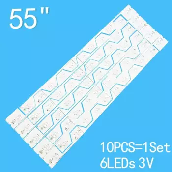 Светодиодная лента подсветки для телевизора 55 дюймов TMT_55E5800_10X6_3030C_6S1P_W44 YHF-4C-LB5506-YH1 55FA3203 55FA3213 D55A561U B55A85