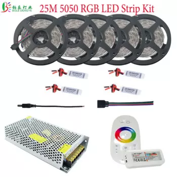 Светодиодная лента RGB 30 М 5050, водонепроницаемая Диодная лента освещения 20 м, 15 м, 10 м, 25 м + 2,4 г, фотоусилитель постоянного тока 12 В, полный комплект питания