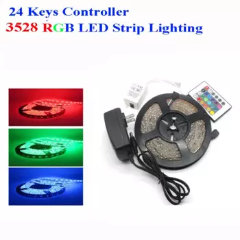 Светодиодная лента RGB 3528 5 м 300 светодиодов водонепроницаемое гибкое освещение DC12V 60 светодиодов/м струнная лента лента лампа украшение дома свет