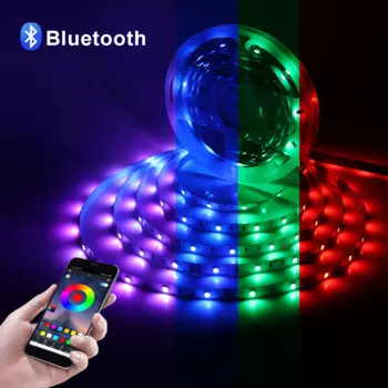 Светодиодная лента RGB 5050 SMD с поддержкой Bluetooth, 5/10/15 м