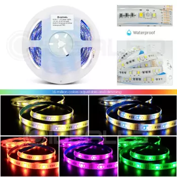 Светодиодная лента RGB + CCT Home Smart zigbee RGBWW, 12 В, RGB +, холодный белый + теплый белый, изменение цвета, водонепроницаемая, 6 проводов, полноцветная