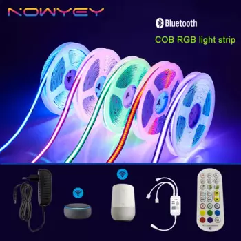 Светодиодная лента RGB с COB матрицей, Wi-Fi, Bluetooth, управление через приложение, 24 В, 480 светодиодов/м, подсветка телевизора, украшение комнаты, Светодиодная лента, гибкая Диодная лента