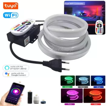 Светодиодная лента RGB Smart Tuya с Wi-Fi, 220 В, 5050 В переменного тока