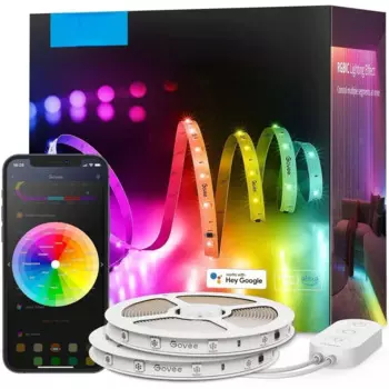 Светодиодная лента RGBIC, умное освещение, 100 футов, работает с Alexa и Google Assistant, светодиодное освещение для спальни, Wi-Fi, управление через приложение