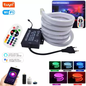 Светодиодная лента Smart Tuya с Wi-Fi, 220 В, 5050, 80 светодиодов/м