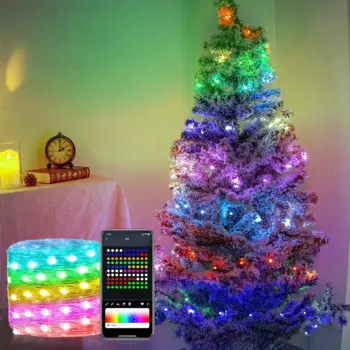 Светодиодная лента WS2812B, RGB-гирлянда, Bluetooth, USB, музыка, мечта, цветная лампа, Рождественская уличная сказочная гирлянда, искусственная гирлянда
