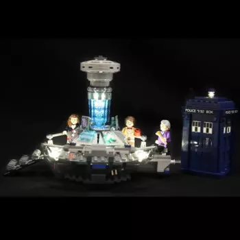 Светодиодная подсветка для конструктора Lego 21304, строительные блоки, город-создатель Dr Who, путешествие во времени с игрушками «Доктор» светильник с аккумуляторной коробкой)