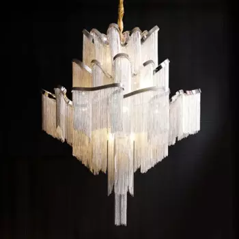 Светодиодная постмодернистская люстра с кисточками, дуплексное здание, лофт, квартира, люстра, итальянская вилла, гостиная, лестница, свет, роскошный