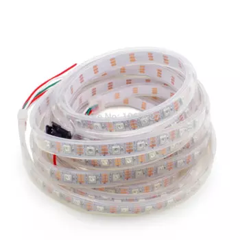Светодиодная RGB лента WS2812B 5 м, 60 светодиодов/м 60 пикс./м WS2811 IC, встроенная светодиодная лента 5050 SMD RGB, Водонепроницаемая IP67, вход постоянного тока 5 В