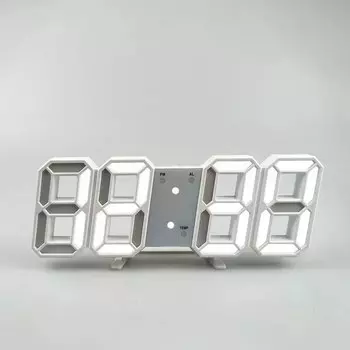 Светодиодные цифровые настенные часы белые/черные