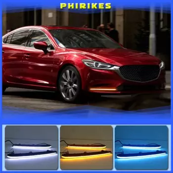 Светодиодные дневные ходовые огни для Mazda 6 Atenza 2020 2021, автомобильные аксессуары, водонепроницаемые дневные огни ABS 12 В DRL, противотуманные фары, украшение