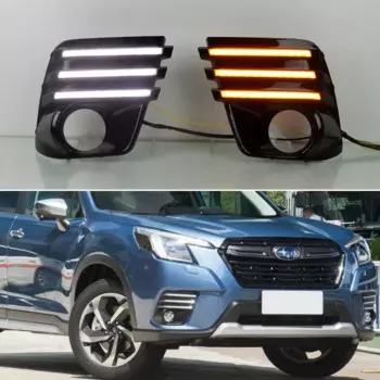 Светодиодные дневные ходовые огни для Subaru Forester 2022-2024, динамический указатель поворота, водонепроницаемый 12 В, автомобильные DRL, противотуманные фары, украшение