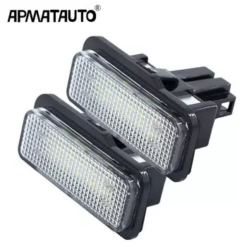 Светодиодные подсветки Apmatauto для номерного знака автомобиля, 2 шт., для Mercedes W211 W203 5D W219 R171, без ошибок, белая лампа для номерного знака Benz, 12 В