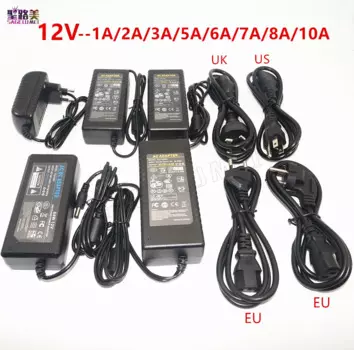 Светодиодный адаптер питания DC5V / DC12V / DC24V 1A 2A 3A 5A 7A 8A 10A для 5V 12V 24V Светодиодная лента освещение Светодиодная вилка драйвера светодиодный