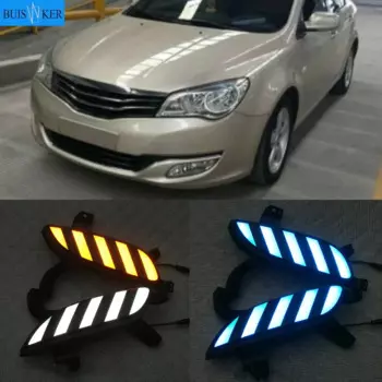 Светодиодный дневные ходовые огни DRL, противотуманные фары с желтым указателем поворота для Roewe350 2011-2016