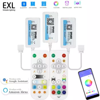 Светодиодный контроллер с Wi-Fi, Bluetooth, RGB-подсветкой, регулятором яркости WS2812B CCT 5050 SK6812, светодиодная лампа с поддержкой Alexa, Google, совместимый