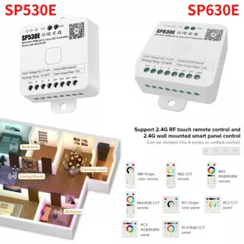 RGB-контроллер SAGE LU MEI SP530E/SP630E для одноцветной светодиодной ленты