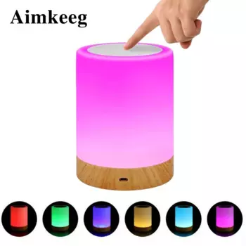 Светодиодный ночник с RGB-подзарядкой и USB, креативный портативный прикроватный столик для ухода за ребенком, лампа для защиты глаз с умным приглушением яркости