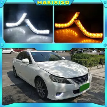 Светодиодный ные дневные ходосветильник drl с функцией диммера для Toyota MARK X REIZ 2011 ~ 13, высокое качество