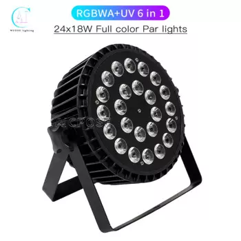Светодиодный прожектор из алюминия, RGBW/24x18 Вт, RGBWA + UV, 6 в 1