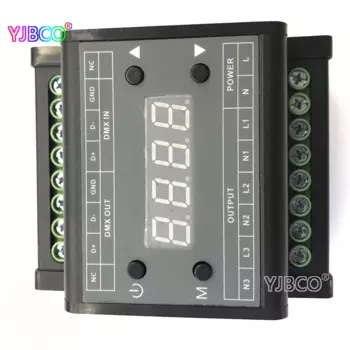 Светодиодный регулятор яркости высокого напряжения DMX triac, контроллер освесветильник для светодиодной панели DMX302 AC90V-240V 50 Гц/60 Гц, выход 3 канала 1A/CH