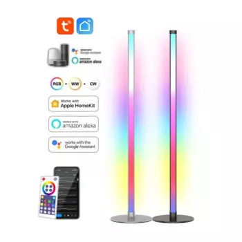 Светодиодный умный угловой торшер Tuya WIFI Bluetooth Постоянный RGB окружающий свет Декор стен игровой комнаты Работа с Alexa Google Assistant