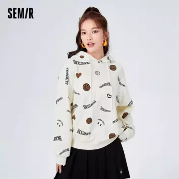 Свитшот Semir, женский дизайн, крутая нишевая Зимняя Повседневная Свободная Персонализированная флисовая толстовка с капюшоном и принтом