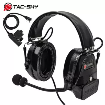 TAC-SKY COMTAC I Силиконовые наушники Защита органов слуха Шумоподавление Пикап Военная стрельба Тактическая гарнитура BK + U94PTT
