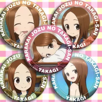 Takagi Популярные значки с персонажами аниме и периферийные 2D значки с лацканами аниме для рюкзаков эмалированная заколка манга Симпатичные Броши с вещами